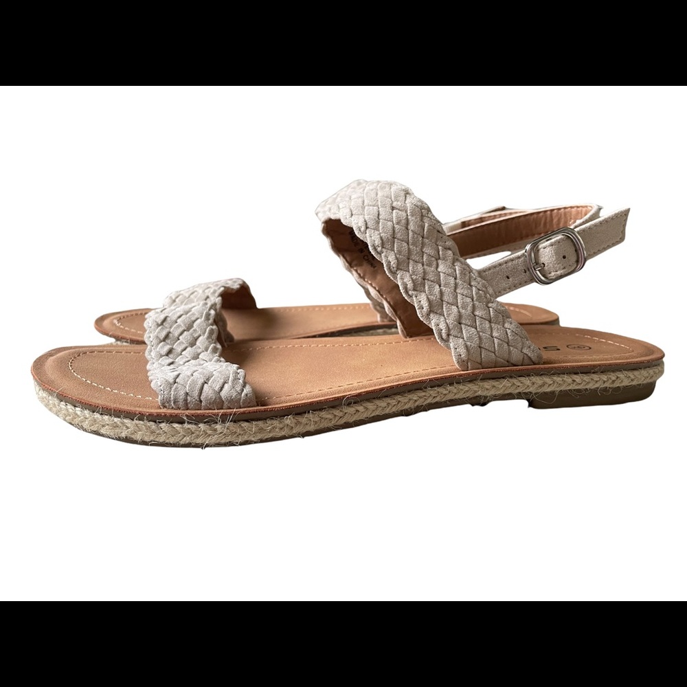 Soda , tan sandals, 9